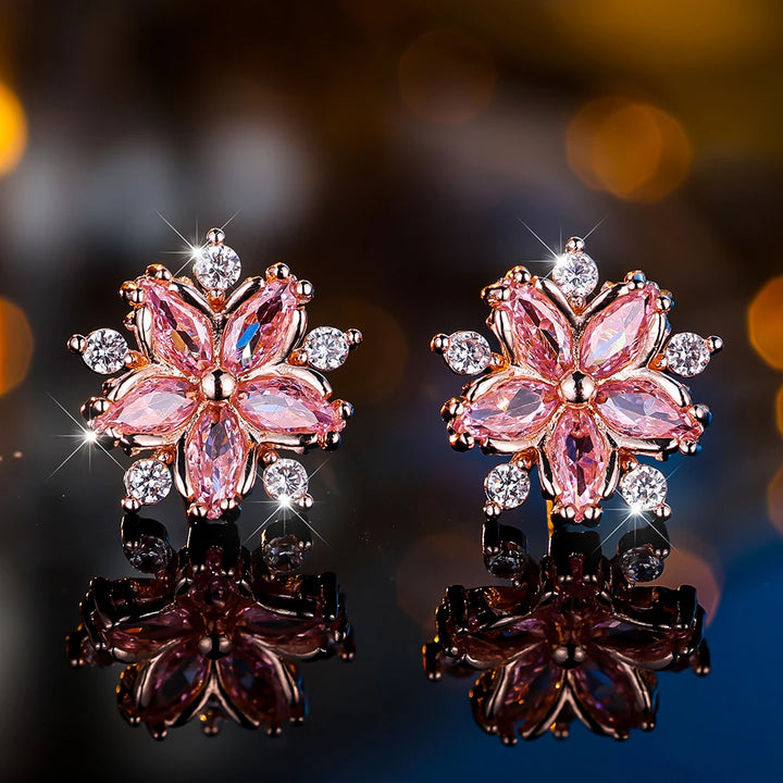 Snowkiss | Colorstone Snowflake Stud Earrings