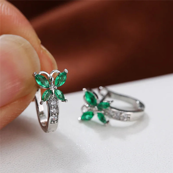 Papillon Colorstone Clip Earrings