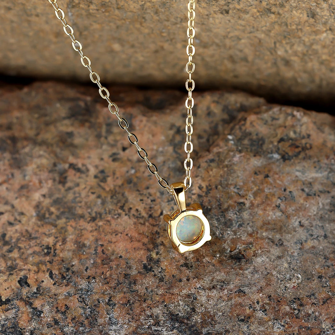 Ivory Halo | Opal-Look Round Necklace