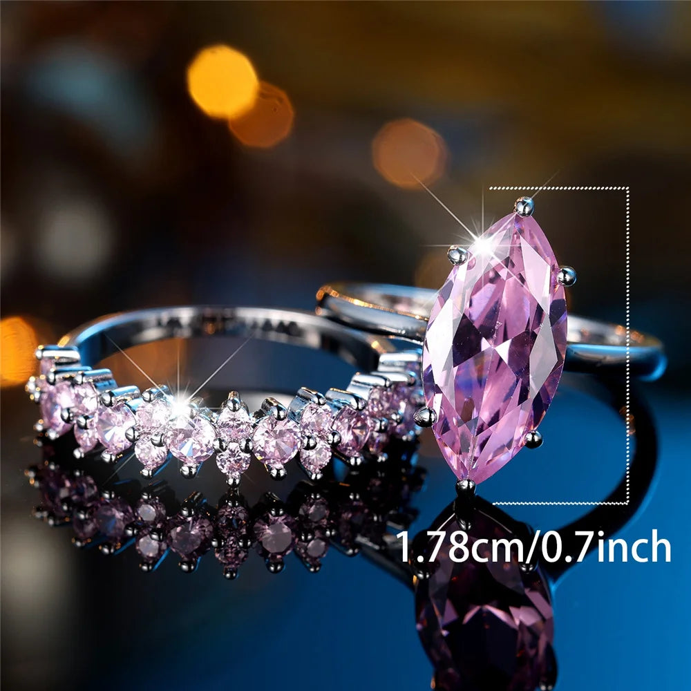 Blush Promise | Pink Crystal Ring Set