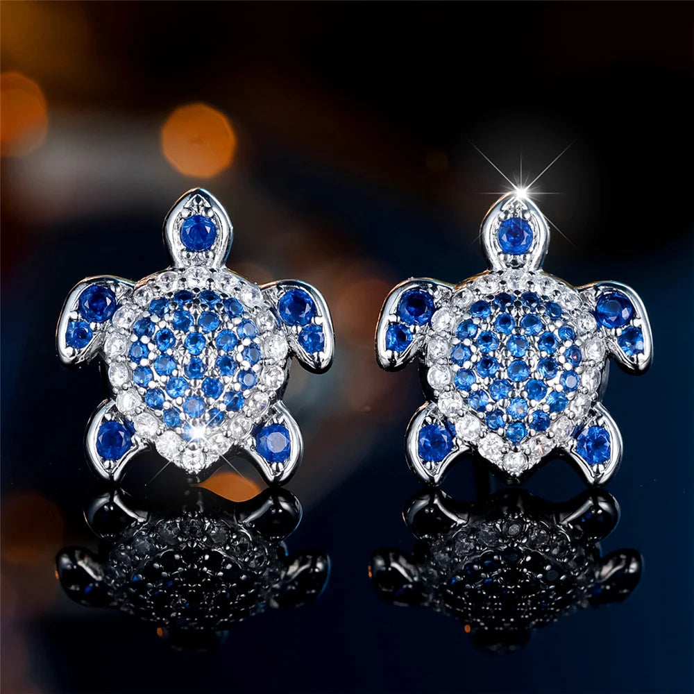 Tortue | Colorstone Turtle Stud Earrings