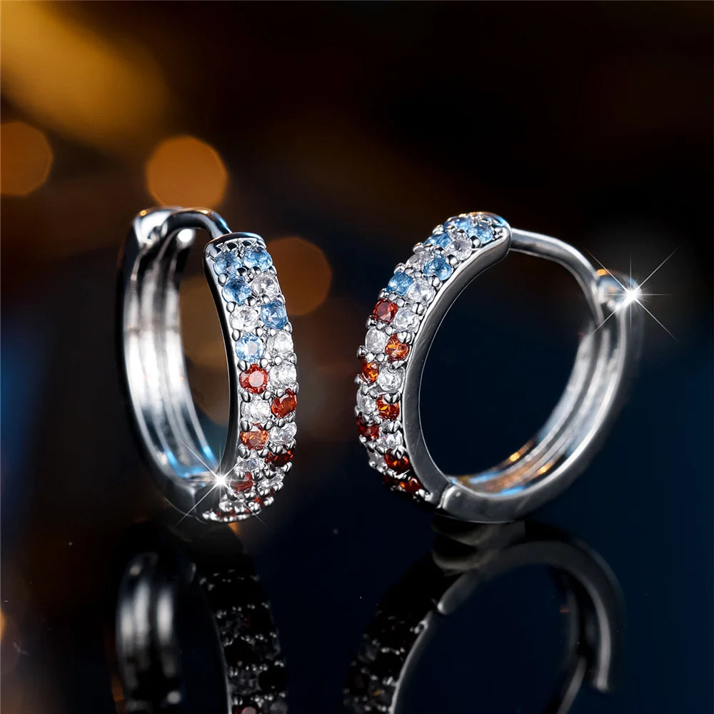 Prismatic Rainbow Hoop Earrings additional detail