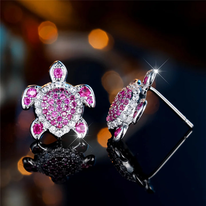 Tortue | Colorstone Turtle Stud Earrings