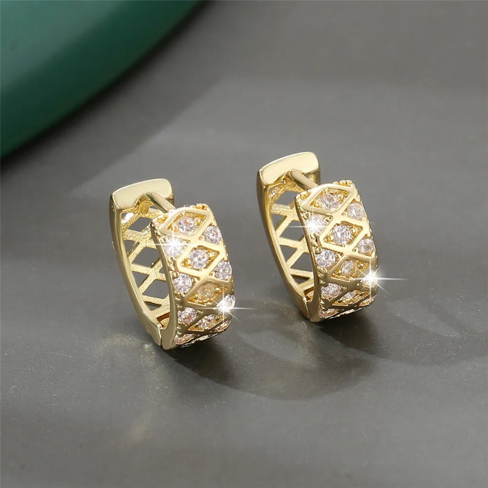 Odette Crystal Oval Hoop Earrings close-up detail