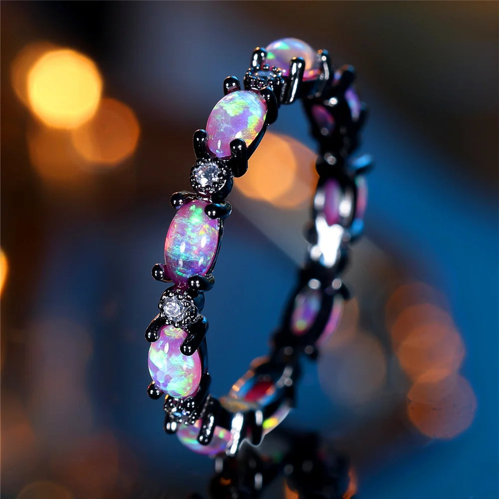 Violetta Noir | Purple Opal-Look Oval Ring