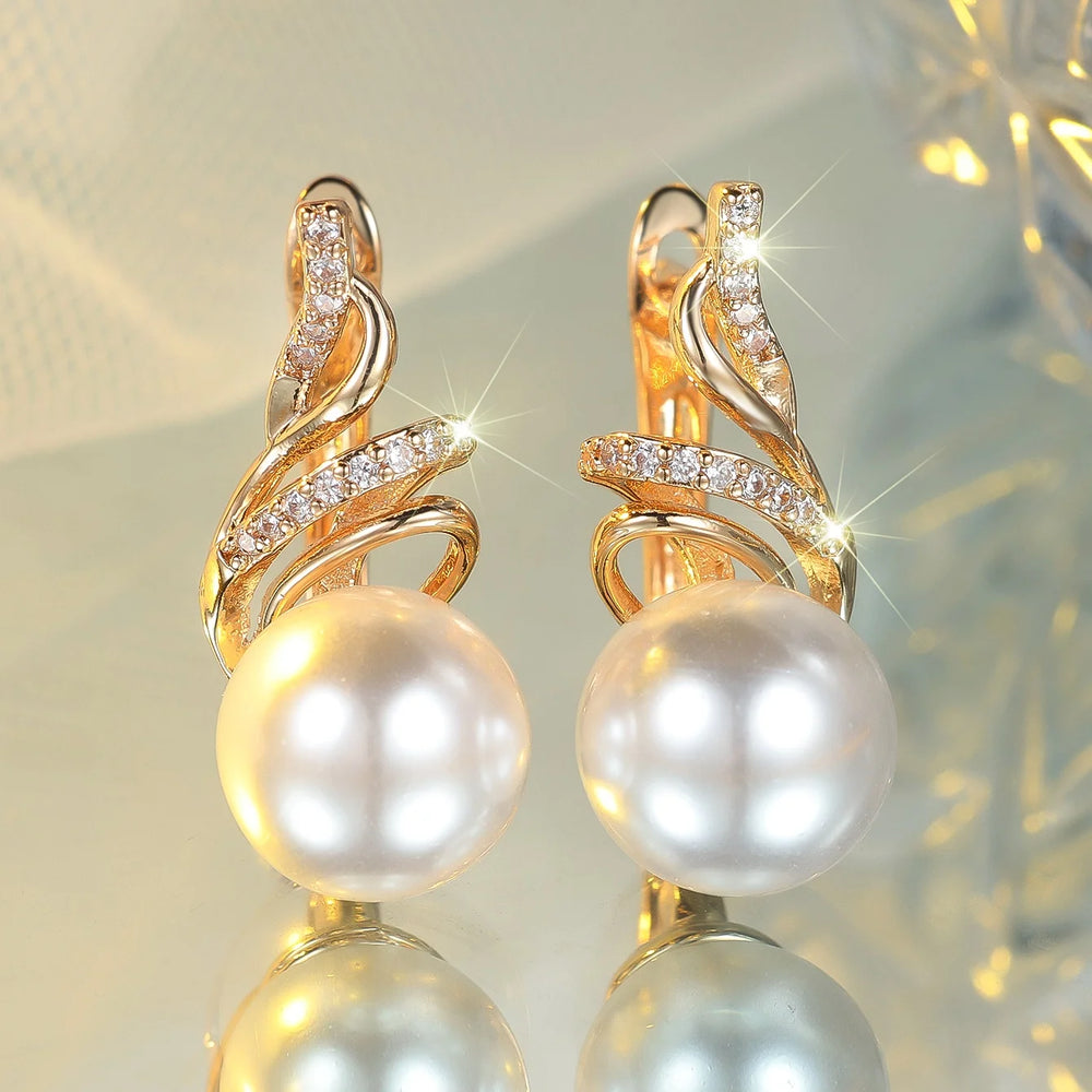 Perla Crystal Pearl-Look Hoop Earrings alternate view