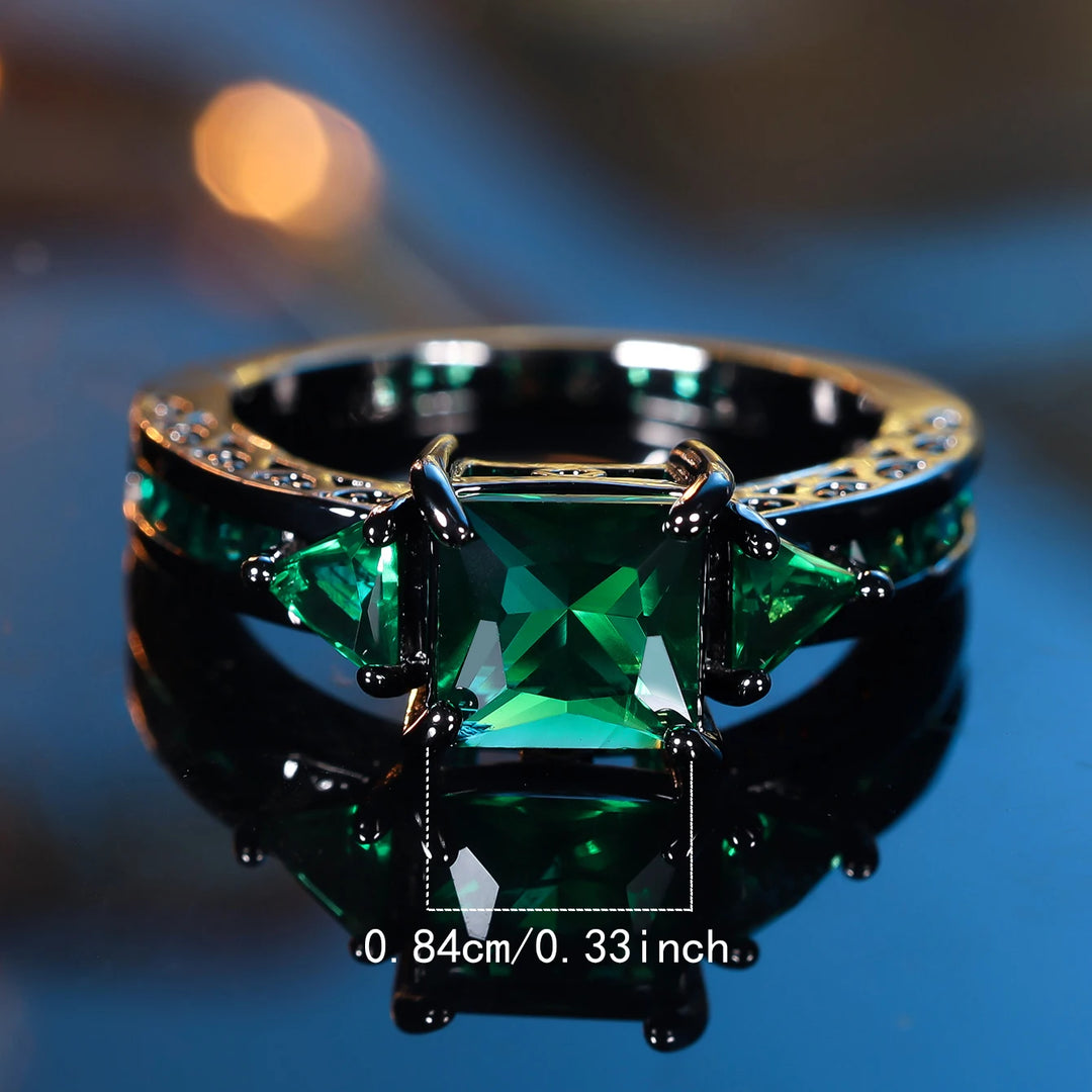 Verde Carré | Green Square Crystal Ring
