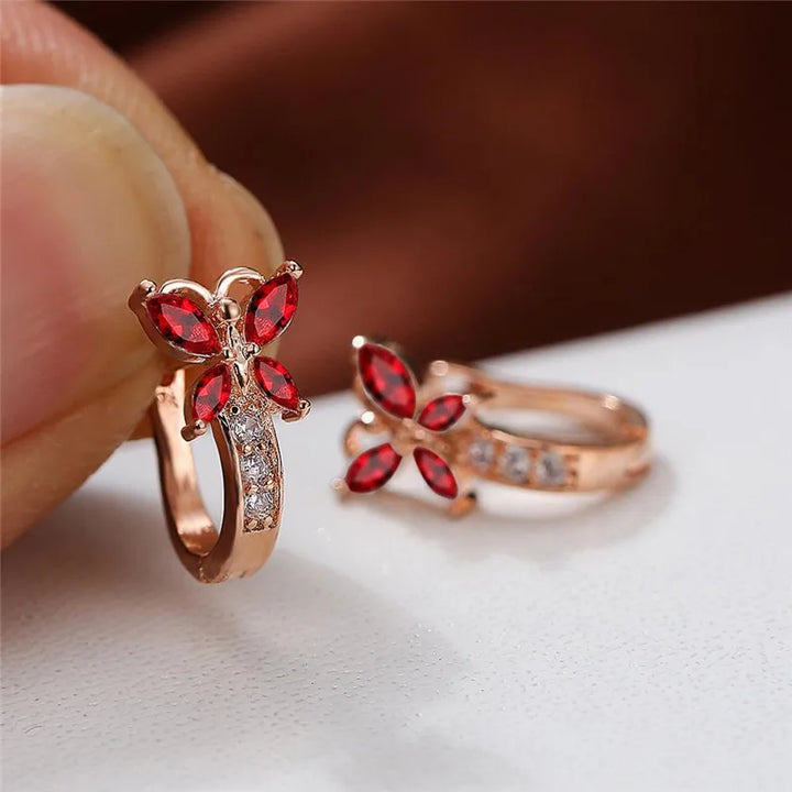 Papillon Colorstone Clip Earrings