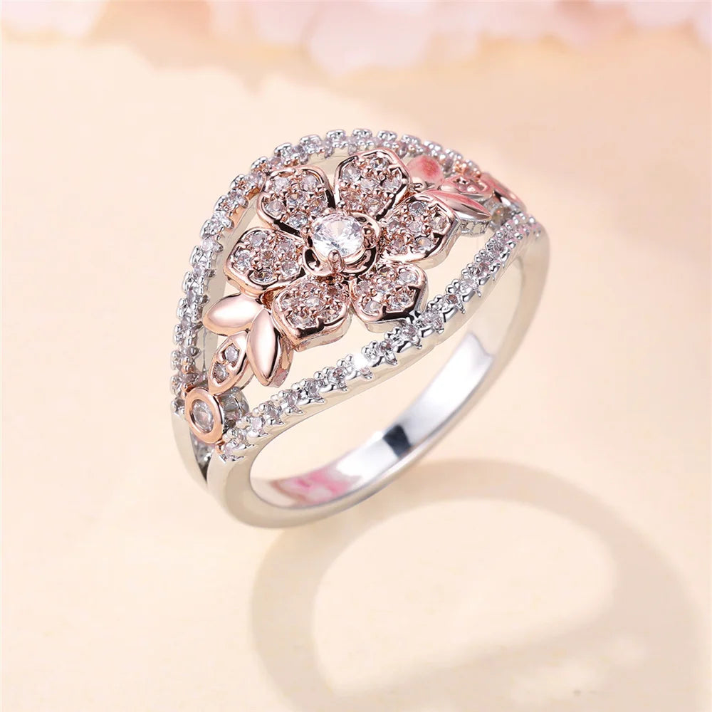 Rosamée Crystal Flower Ring additional detail