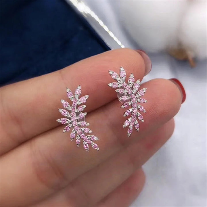 Plume Heart Crystal Earrings hero view