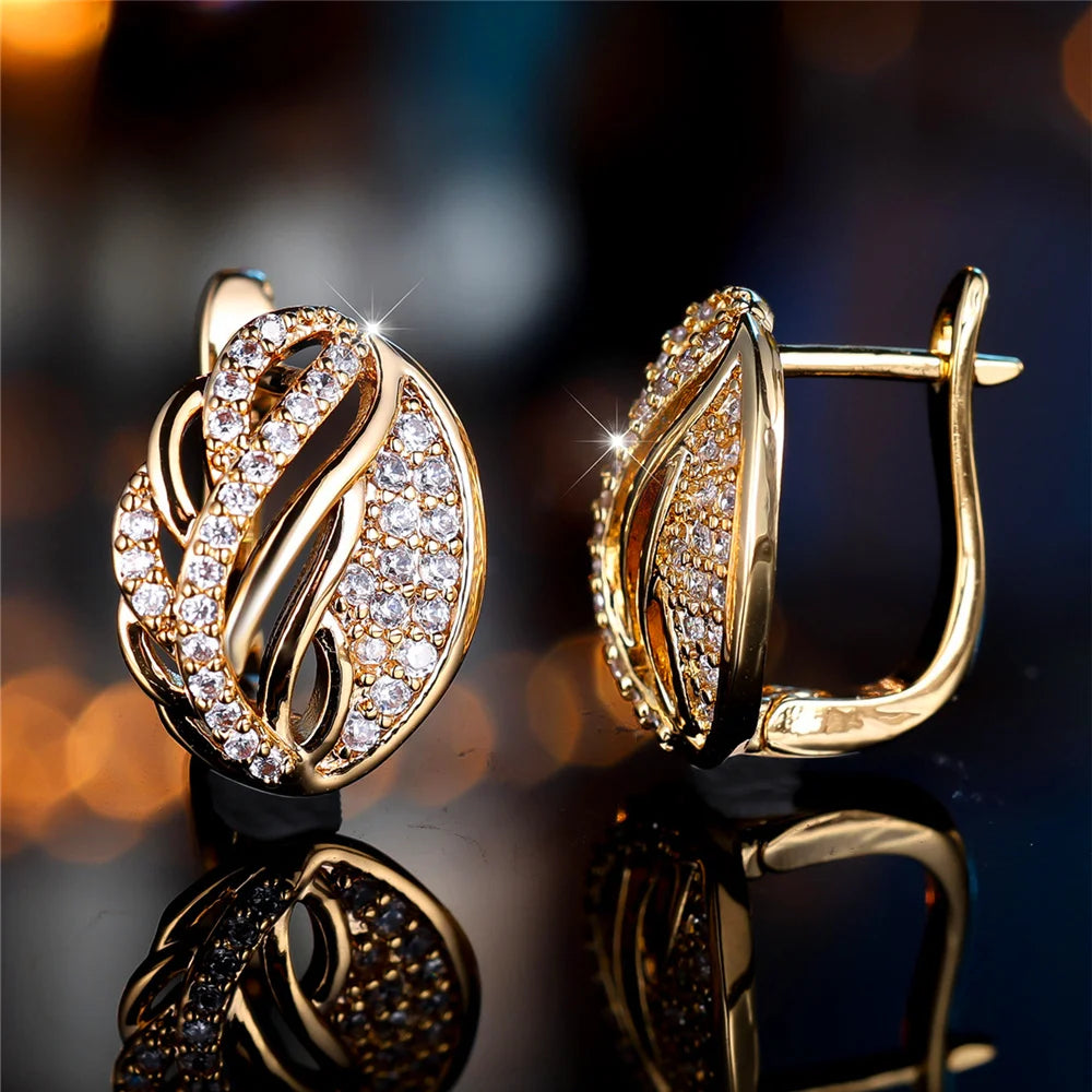 Laurel Crystal Leaf Hoop Earrings additional detail