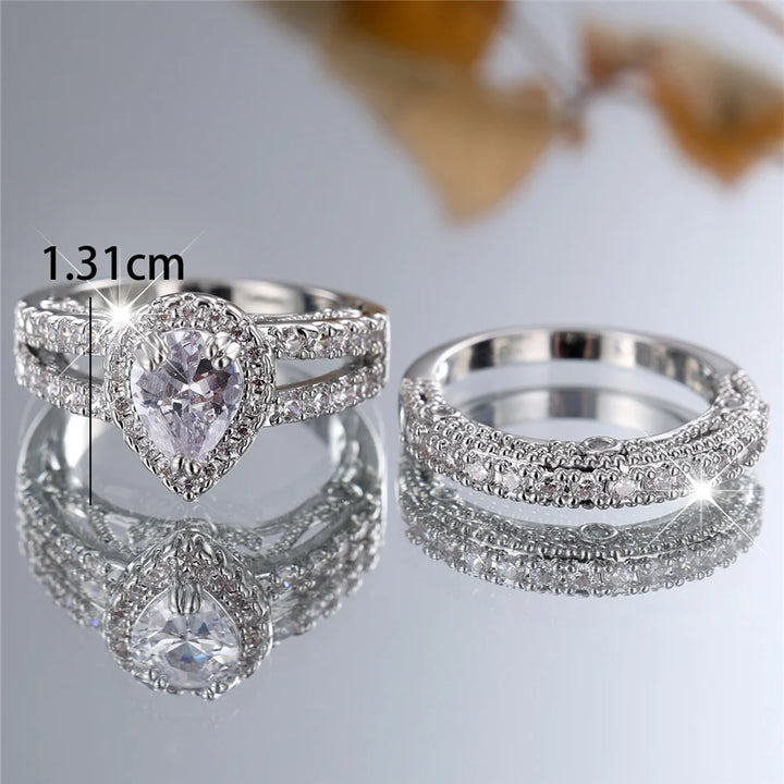 Camille Crystal Bridal Ring Set alternate view