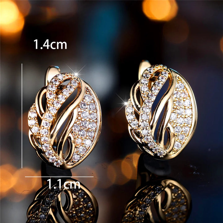 Laurel Crystal Leaf Hoop Earrings