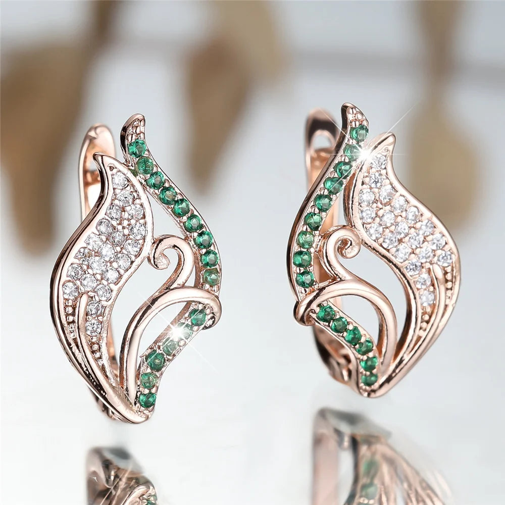 Verdelle Green Crystal Hoop Earrings hero view
