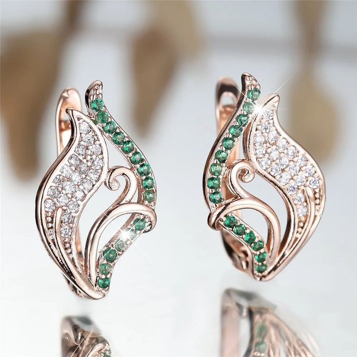 Verdelle Green Crystal Hoop Earrings hero view