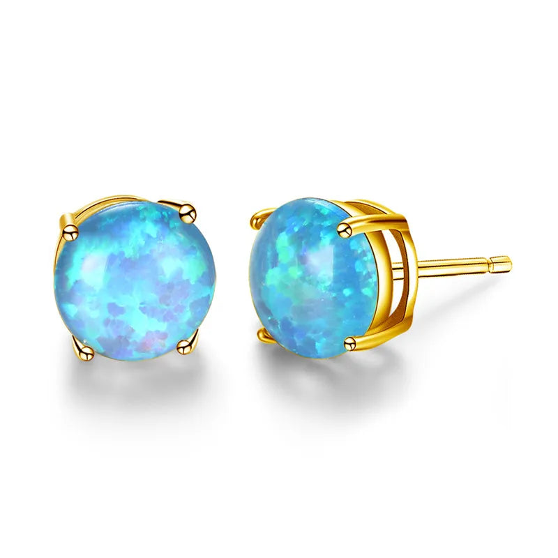 Opalette | Round Opal-Look Stud Earrings