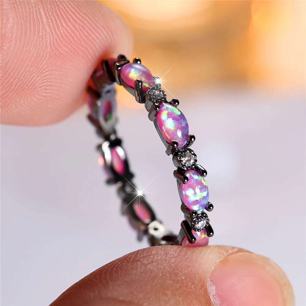 Violetta Noir | Purple Opal-Look Oval Ring