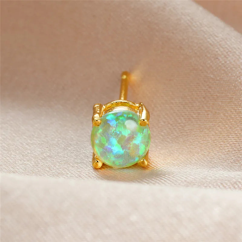 Opalette | Round Opal-Look Stud Earrings