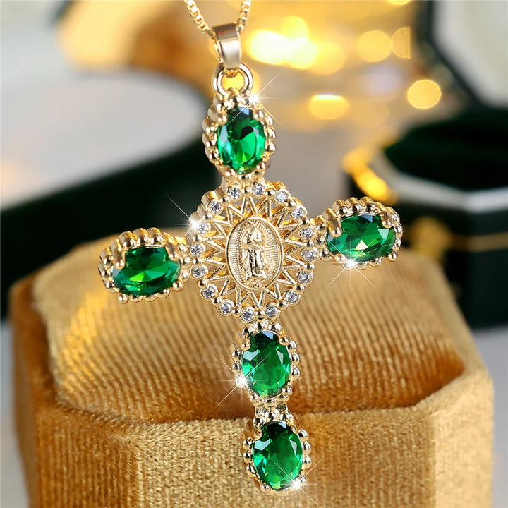 Faith Colorstone Cross Pendant Necklace alternate view