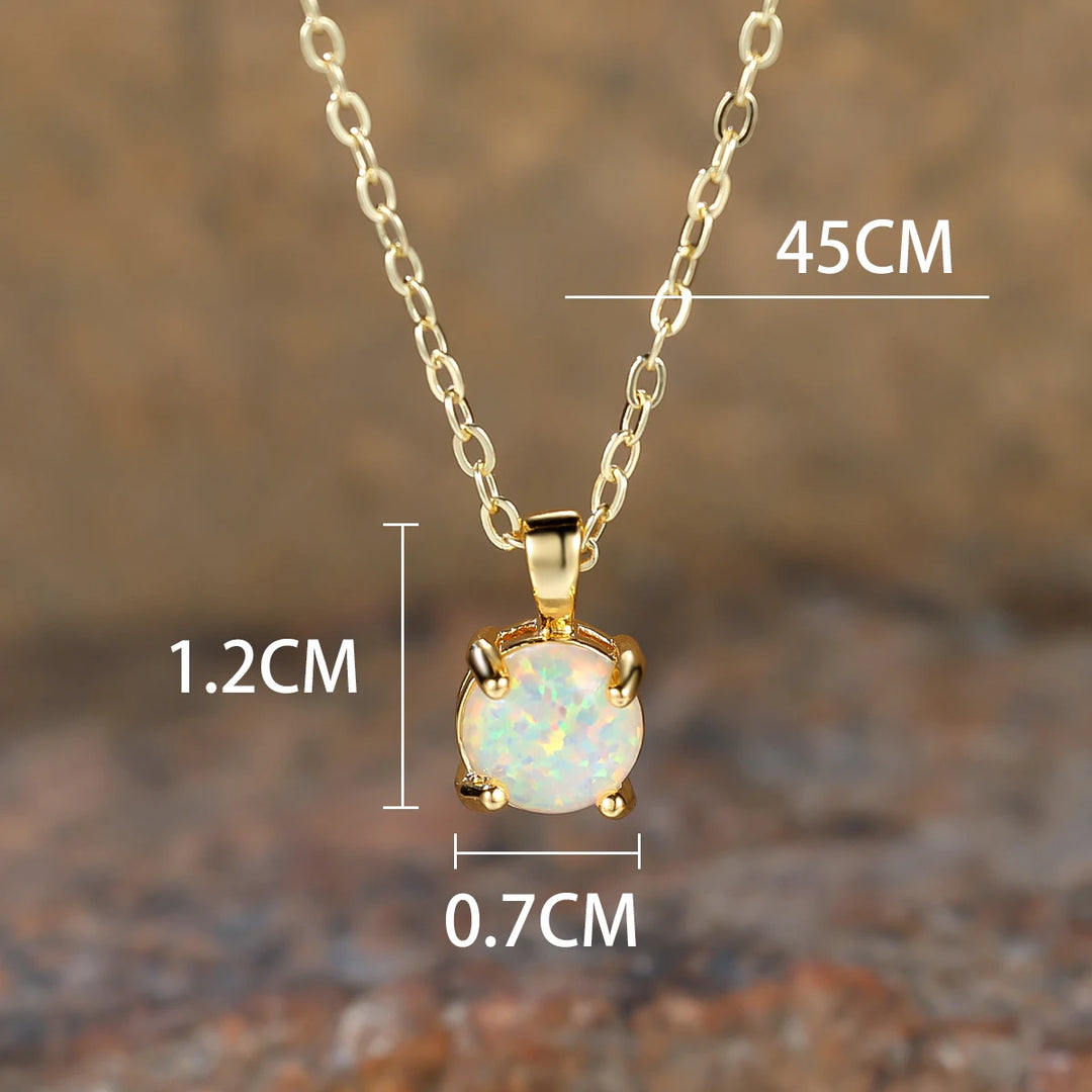 Ivory Halo | Opal-Look Round Necklace