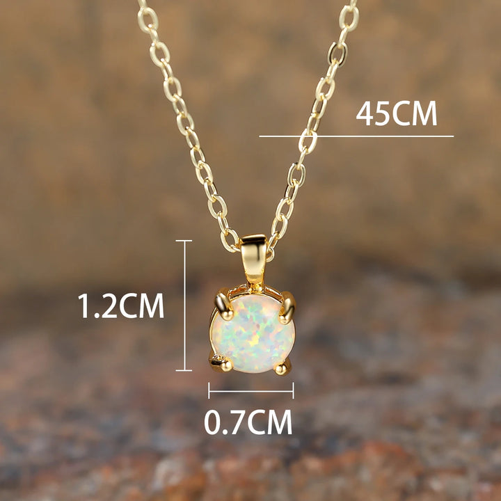 Ivory Halo | Opal-Look Round Necklace