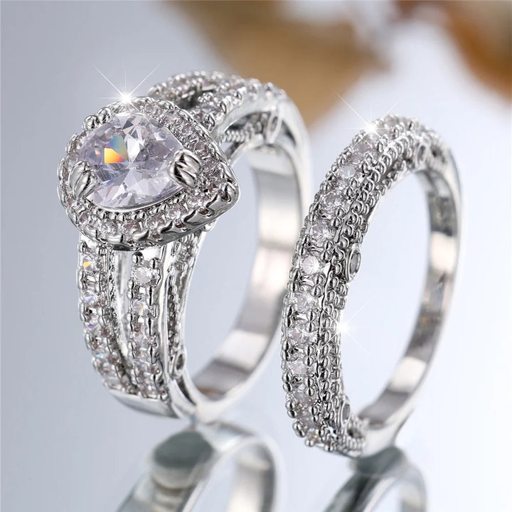 Camille Crystal Bridal Ring Set hero view
