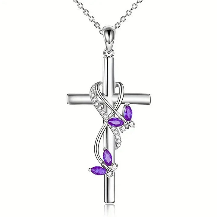 Elowen | Butterfly Cross Crystal Necklace