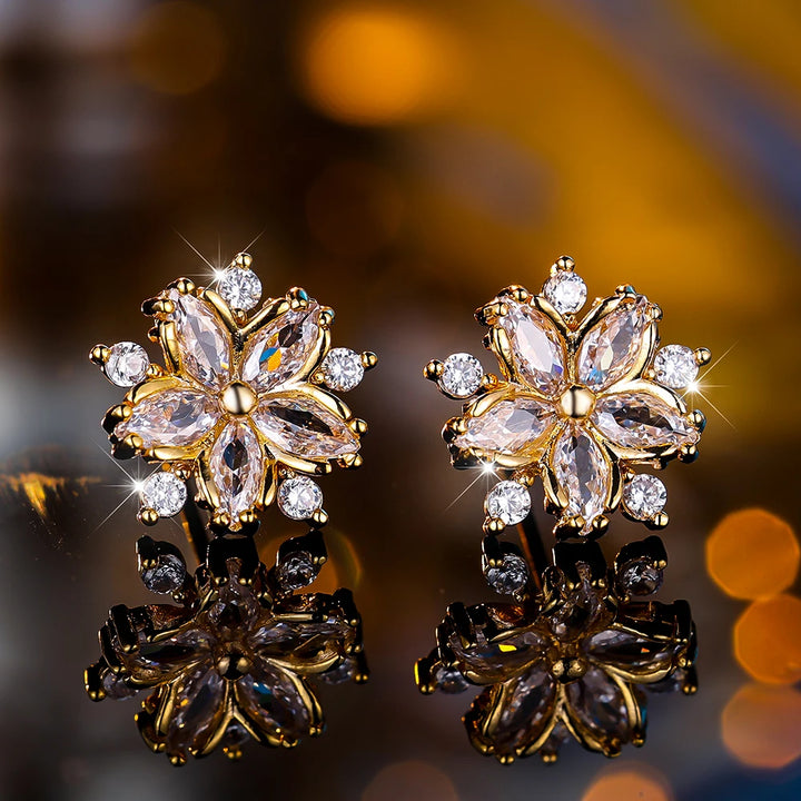 Snowkiss | Colorstone Snowflake Stud Earrings