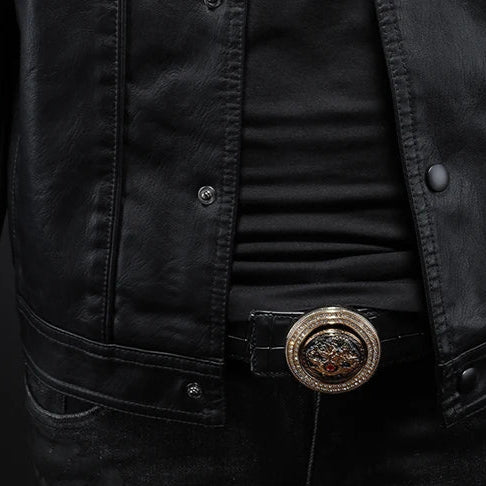 Chaqueta Biker de Cuero para Hombre