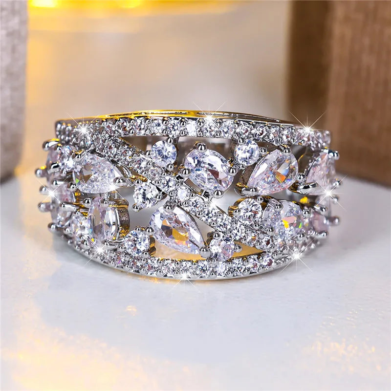 Isadora Teardrop Crystal Ring