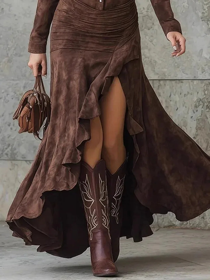 Sara | Vestido Elegante Efecto Ante