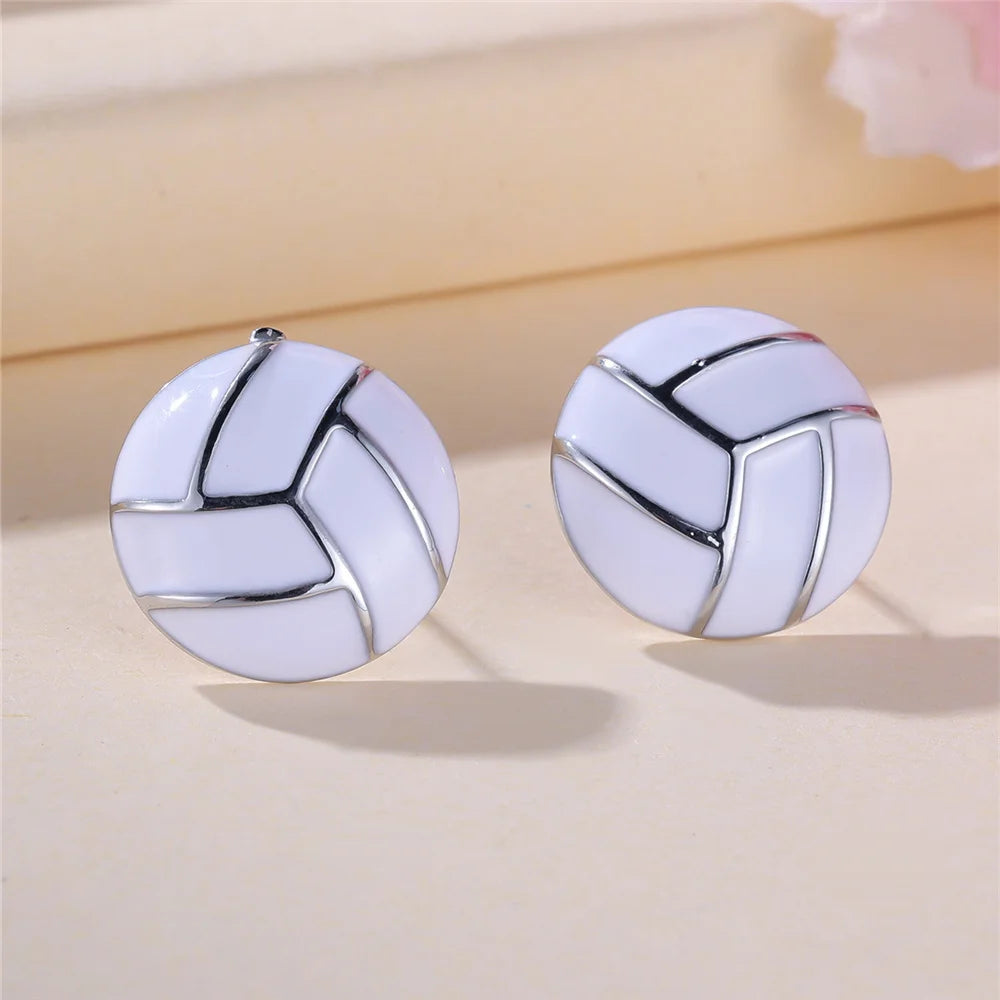Alba White Enamel Stud Earrings alternate view