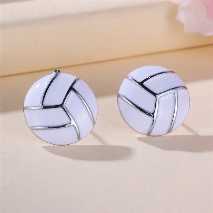 Alba White Enamel Stud Earrings alternate view