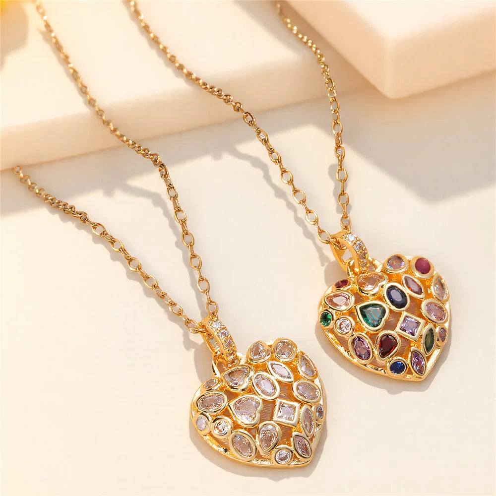 Amorina | Crystal Heart Pendant Necklace
