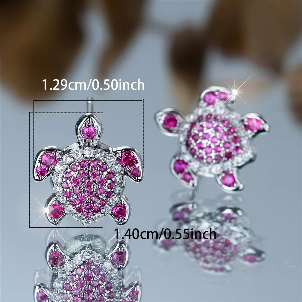 Tortue | Colorstone Turtle Stud Earrings