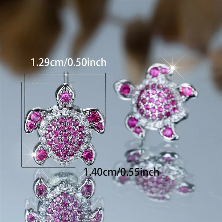 Tortue | Colorstone Turtle Stud Earrings