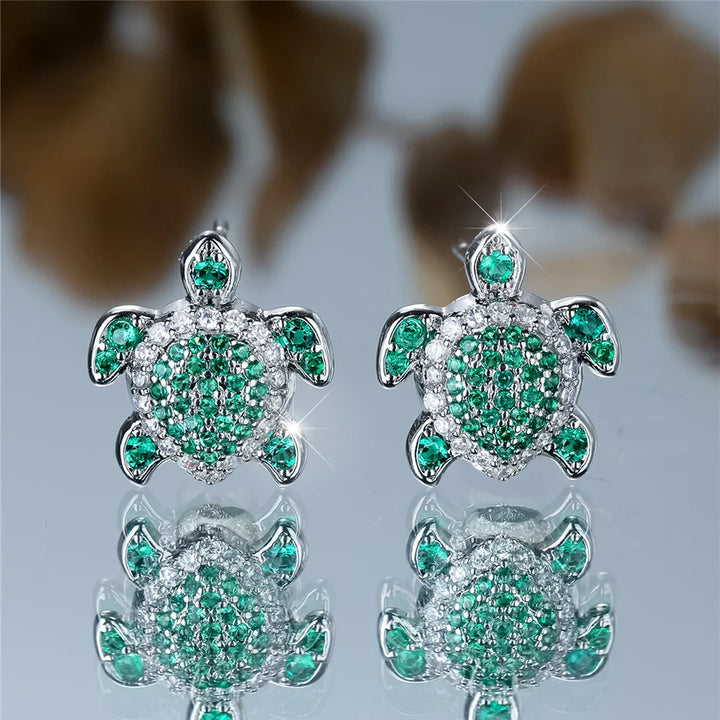Tortue | Colorstone Turtle Stud Earrings