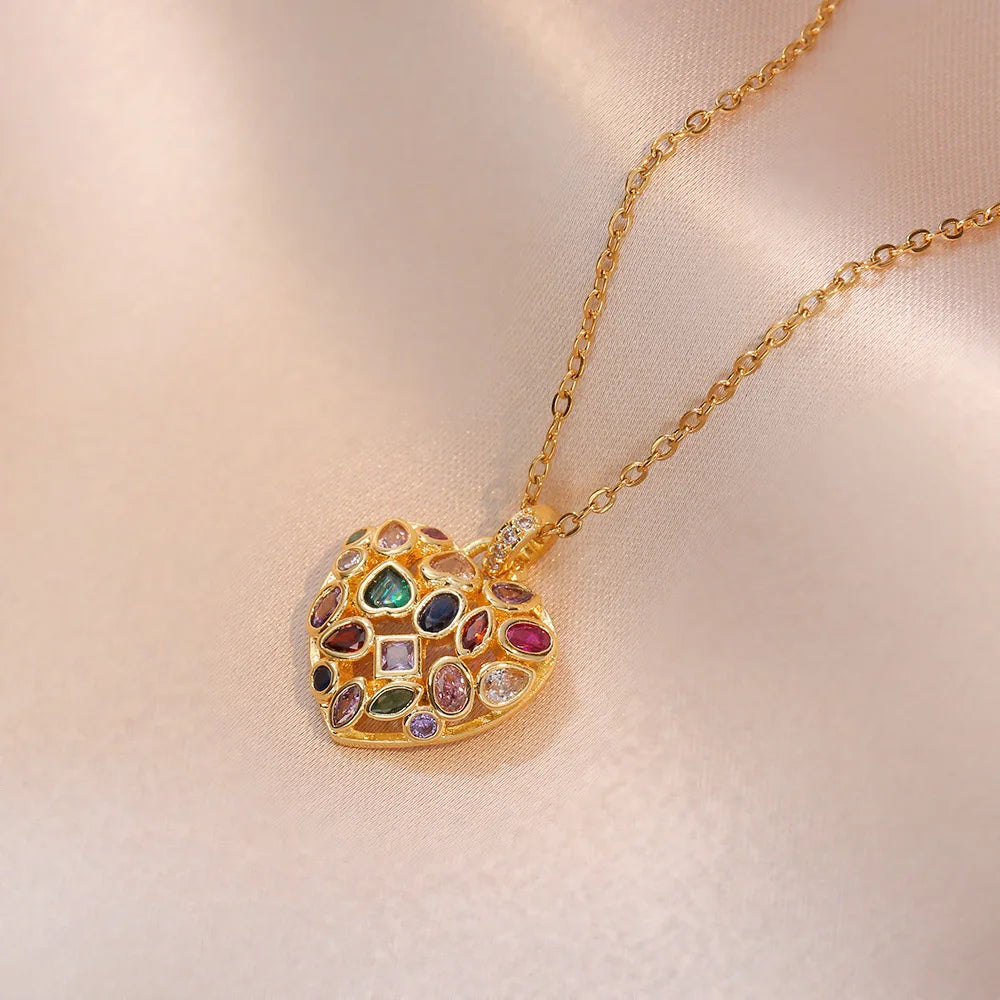 Amorina | Crystal Heart Pendant Necklace