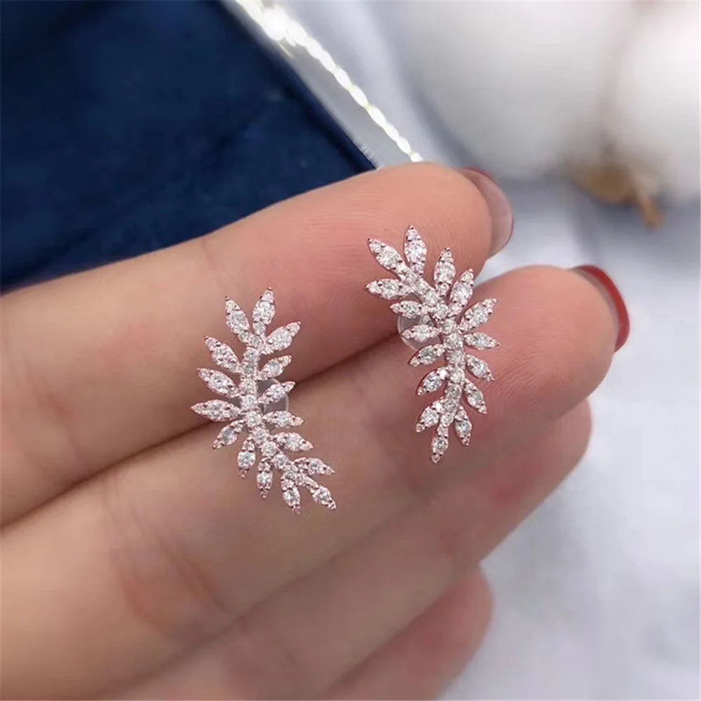 Plume Heart Crystal Earrings alternate view