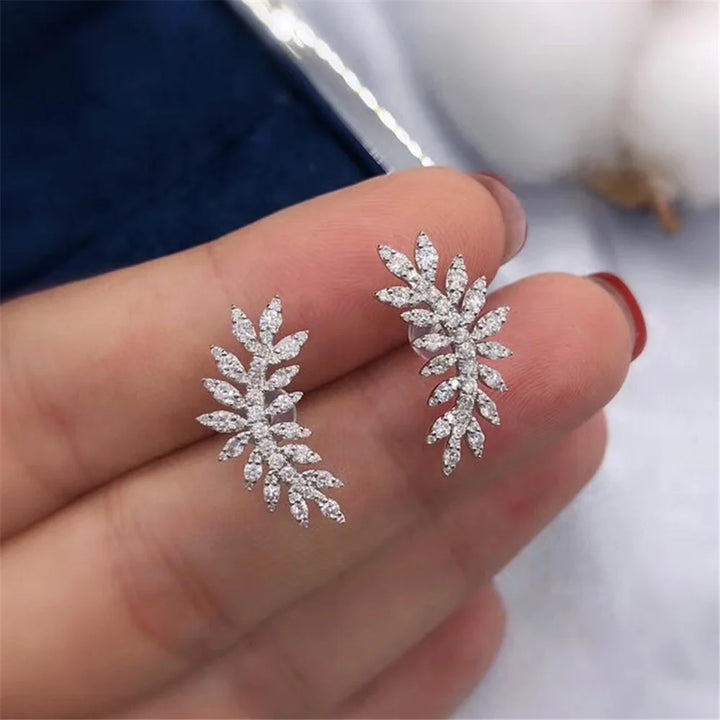 Plume Heart Crystal Earrings