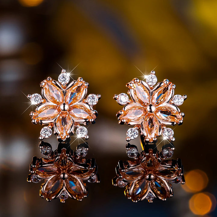 Snowkiss | Colorstone Snowflake Stud Earrings
