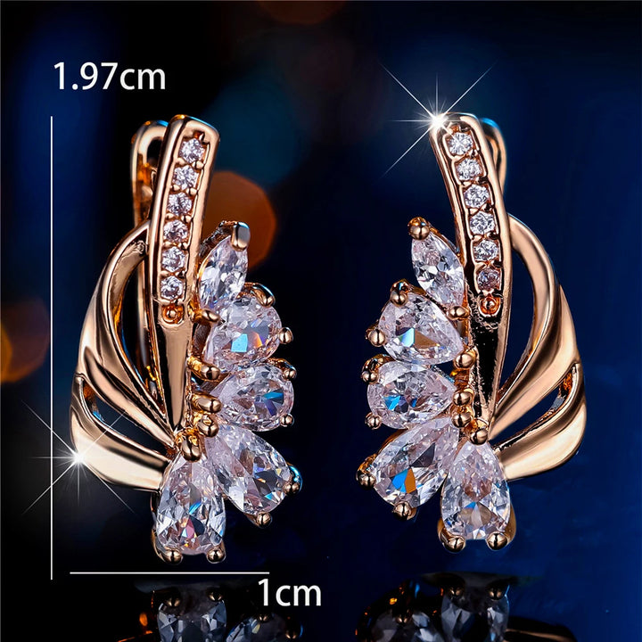 Elara Crystal Geometric Hoop Earrings additional detail