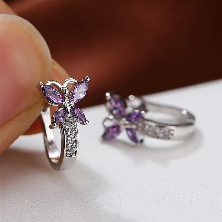 Papillon Colorstone Clip Earrings