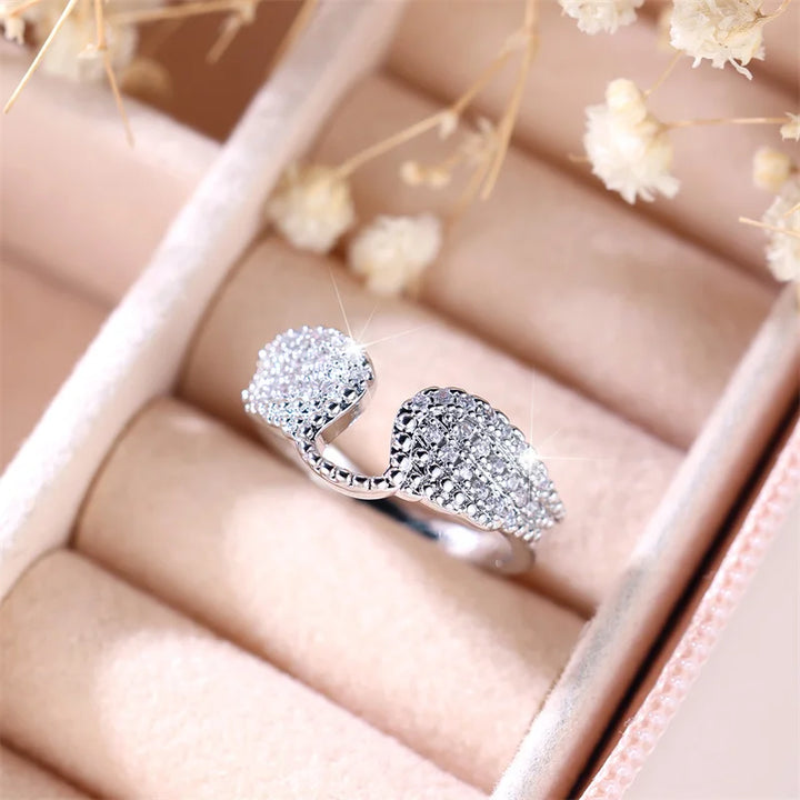 Leuke Vrouwelijke Witte Zirkoon Stenen Ring Trendy Zilveren Kleur Verlovingsringen Voor Vrouwen Kleine Bruiloft Sieraden Cadeau