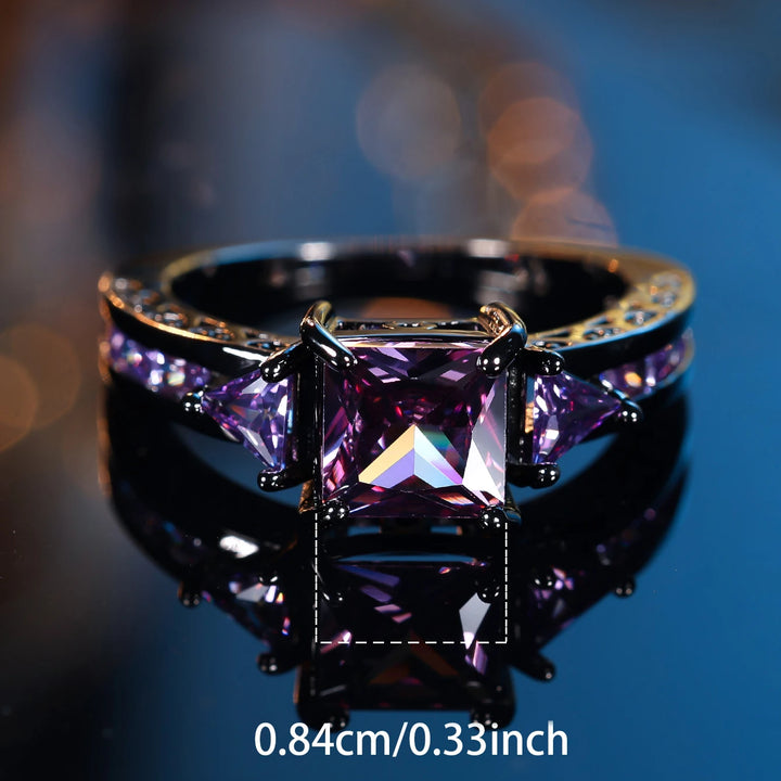 Violetia | Purple Square Crystal Ring