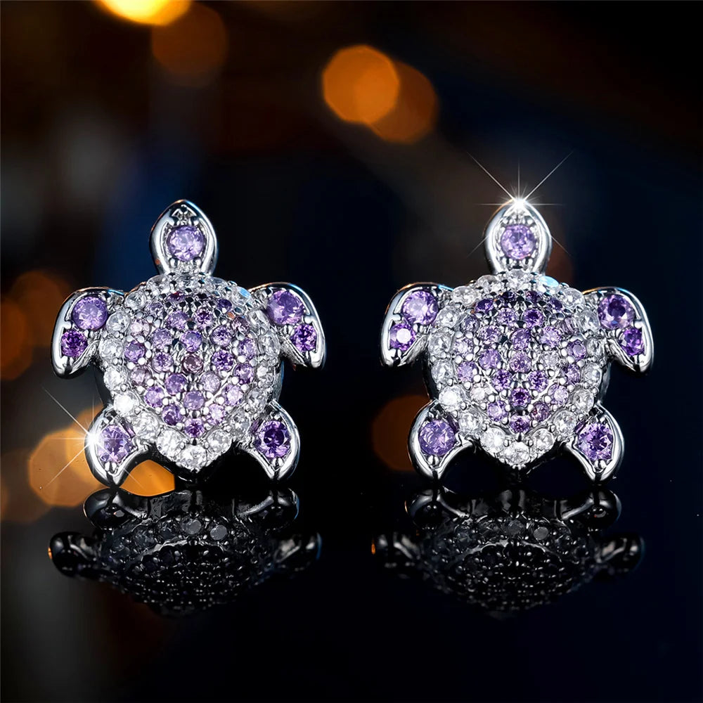 Tortue | Colorstone Turtle Stud Earrings