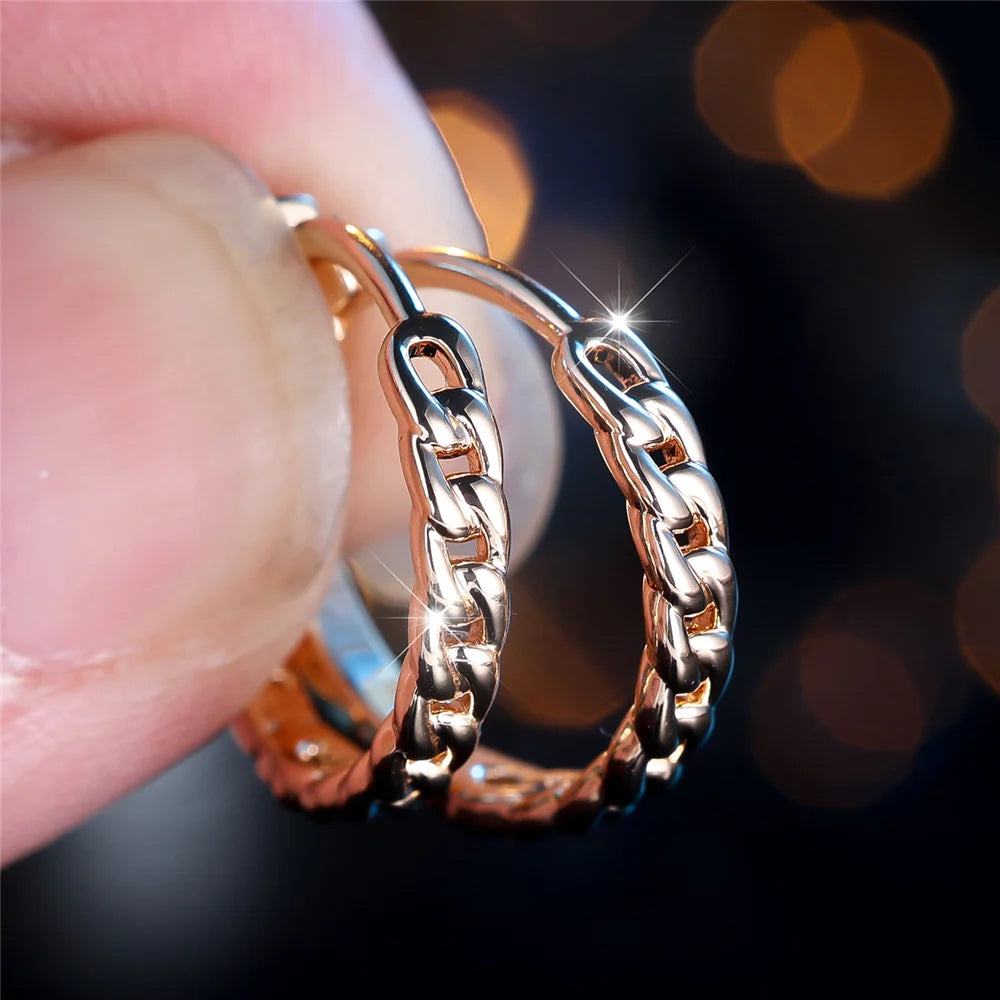 Charme vrouwelijke ronde hoepel oorbellen goud kleur eenvoudige bruiloft sieraden voor vrouwen