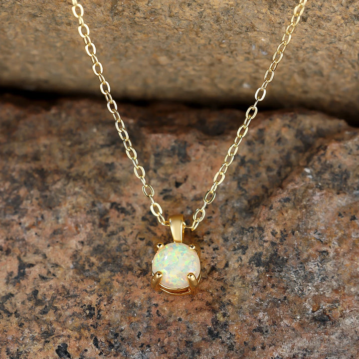 Ivory Halo | Opal-Look Round Necklace