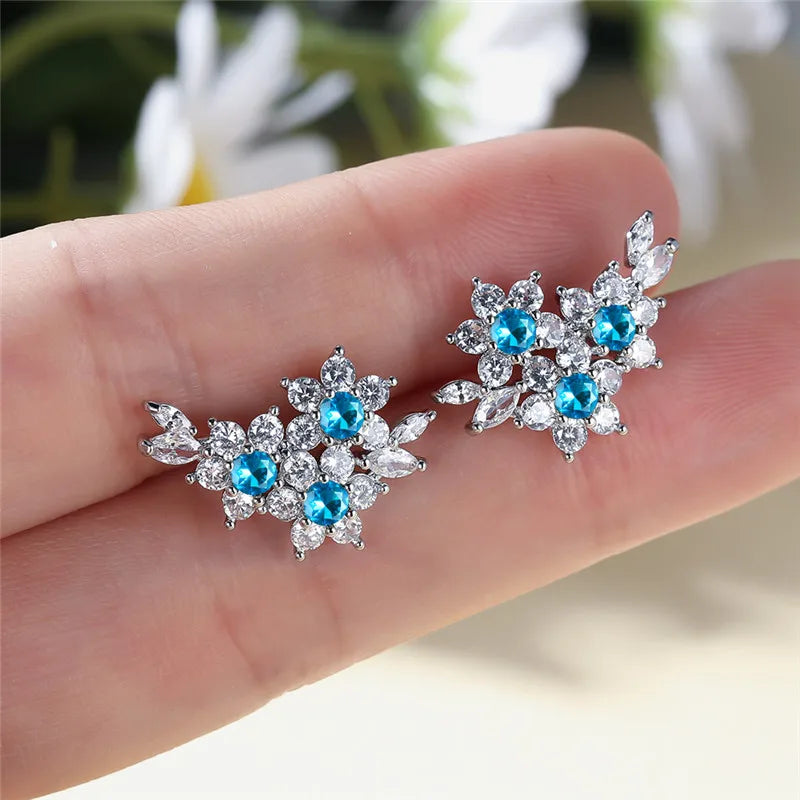 Flora Colorstone Stud Earrings close-up detail