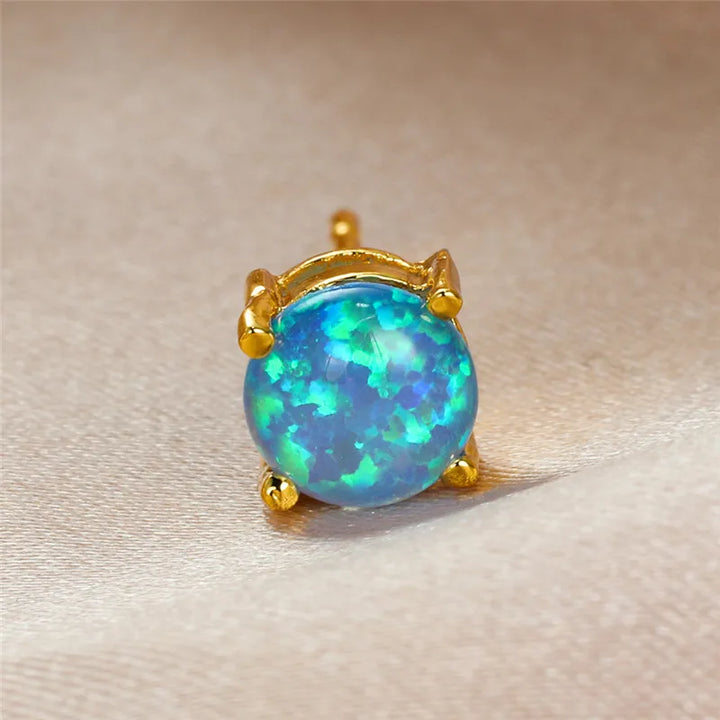 Opalette | Round Opal-Look Stud Earrings